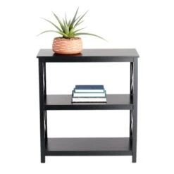 Providence Xavier Black 3-Tier Bookshelf, 29" -Family Home Furn Store providence xavier black 3 tier bookshelf 29 5