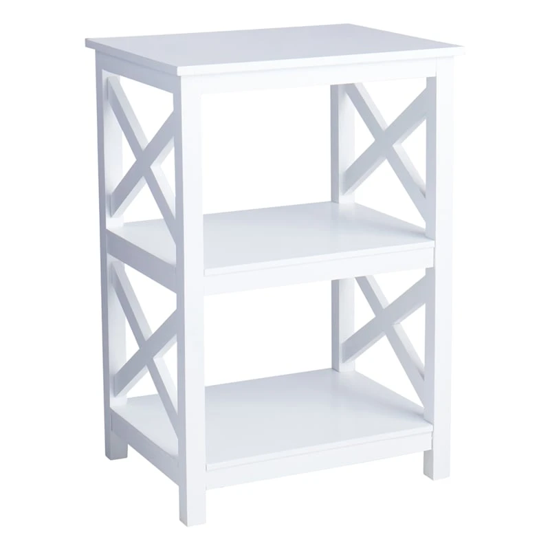 Providence Xavier White 2-Tier Accent Table, 26" 3 Providence Xavier White 2-Tier Accent Table, 26"