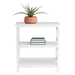 Providence Xavier White 3-Tier Bookshelf, 29" -Family Home Furn Store providence xavier white 3 tier bookshelf 29 5