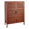 Rattan 2-Door Wooden Cabinet, 47"