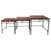 Rectangle Wood Top With Metal Leg Table, Large -Family Home Furn Store rectangle wood top with metal leg table large