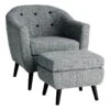 Rockwell Accent Chair & Ottoman Set, Salt & Pepper -Family Home Furn Store rockwell accent chair ottoman set salt pepper