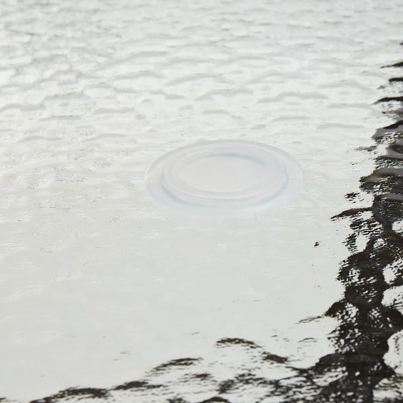 Round Water Wave Glass Top Outdoor Dining Table, Brown 6 Round Water Wave Glass Top Outdoor Dining Table, Brown - Image 4