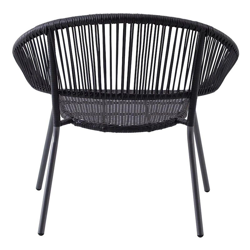 Round Wicker Outdoor Lounge Chair, Black 6 Round Wicker Outdoor Lounge Chair, Black - Image 4