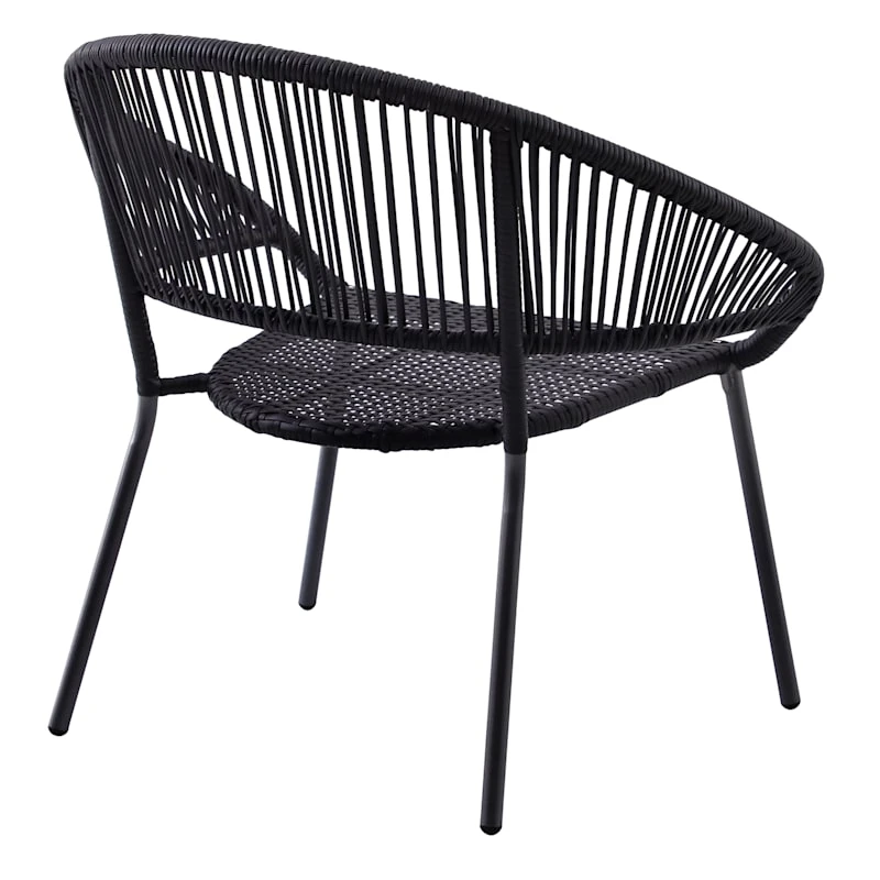 Round Wicker Outdoor Lounge Chair, Black 7 Round Wicker Outdoor Lounge Chair, Black - Image 5