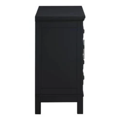 Sadie 2-Drawer Geometric Cabinet, Black -Family Home Furn Store sadie 2 drawer geometric cabinet black 2