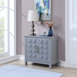 Sadie 2-Drawer Geometric Cabinet, Grey -Family Home Furn Store sadie 2 drawer geometric cabinet grey 7
