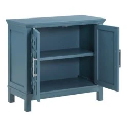 Sadie 2-Drawer Geometric Cabinet, Turquoise -Family Home Furn Store sadie 2 drawer geometric cabinet turquoise 2