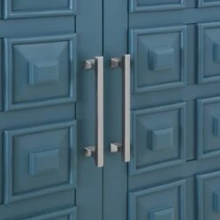 Sadie 2-Drawer Geometric Cabinet, Turquoise -Family Home Furn Store sadie 2 drawer geometric cabinet turquoise 4