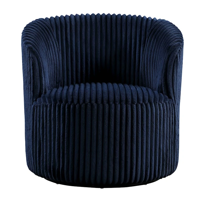 Sawyer Blue Pleated Swivel Tub Chair 4 Sawyer Blue Pleated Swivel Tub Chair - Image 2