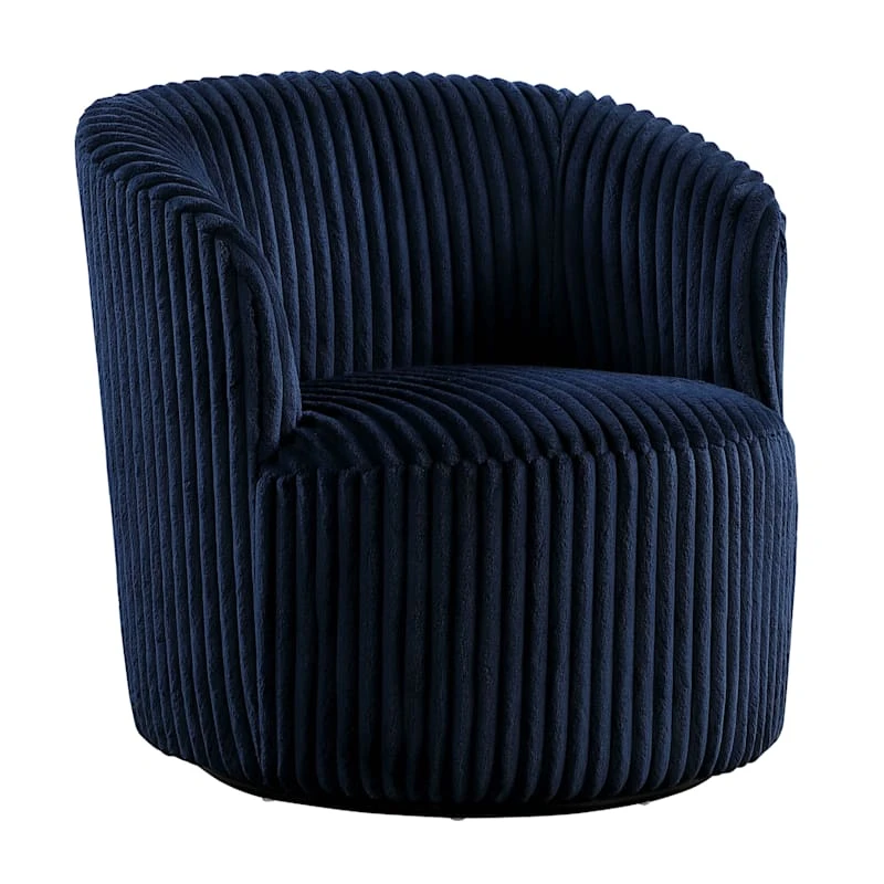 Sawyer Blue Pleated Swivel Tub Chair 3 Sawyer Blue Pleated Swivel Tub Chair