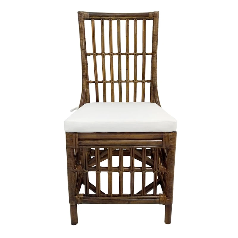Set Of 2 Honeybloom Cade Brown Rattan Box Chair 4 Set Of 2 Honeybloom Cade Brown Rattan Box Chair - Image 2