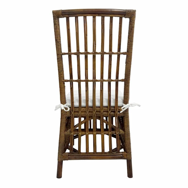 Set Of 2 Honeybloom Cade Brown Rattan Box Chair 7 Set Of 2 Honeybloom Cade Brown Rattan Box Chair - Image 5