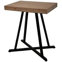 Shanty 2 Chic Wood Top Side Table With Metal X Base