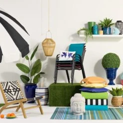 Stackable Black Sling Patio Chair -Family Home Furn Store stackable black sling patio chair 4