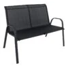 Stackable Black Sling Patio Settee -Family Home Furn Store stackable black sling patio settee