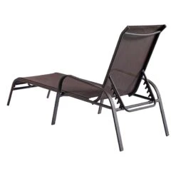 Stackable Brown Sling Outdoor Chaise Lounge Chair -Family Home Furn Store stackable brown sling outdoor chaise lounge chair 4