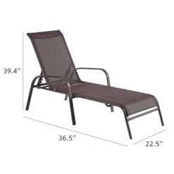 Stackable Brown Sling Outdoor Chaise Lounge Chair -Family Home Furn Store stackable brown sling outdoor chaise lounge chair 6