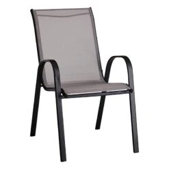 Stackable Grey Sling Patio Chair