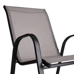 Stackable Grey Sling Patio Chair -Family Home Furn Store stackable grey sling patio chair 3