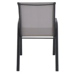 Stackable Grey Sling Patio Chair -Family Home Furn Store stackable grey sling patio chair 5