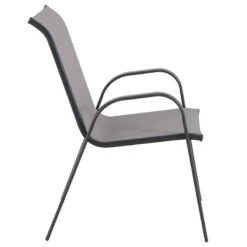 Stackable Grey Sling Patio Chair -Family Home Furn Store stackable grey sling patio chair 6