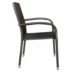 Stackable Outdoor Brown Wicker Chair -Family Home Furn Store stackable outdoor brown wicker chair 2