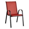 Stackable Red Sling Patio Chair -Family Home Furn Store stackable red sling patio chair