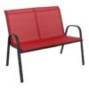 Stackable Red Sling Patio Settee -Family Home Furn Store stackable red sling patio settee