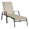 Stackable Taupe Sling Outdoor Chaise Lounge Chair -Family Home Furn Store stackable taupe sling outdoor chaise lounge chair