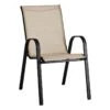 Stackable Taupe Sling Patio Chair -Family Home Furn Store stackable taupe sling patio chair