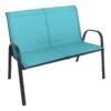 Stackable Teal Sling Patio Settee 1 Stackable Teal Sling Patio Settee -Family Home Furn Store stackable teal sling patio settee