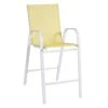 Stackable Yellow Sling Patio Barstool With White Frame -Family Home Furn Store stackable yellow sling patio barstool with white frame