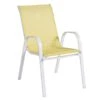 Stackable Yellow Sling Patio Chair With White Frame 1 Stackable Yellow Sling Patio Chair With White Frame -Family Home Furn Store stackable yellow sling patio chair with white frame