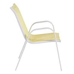 Stackable Yellow Sling Patio Chair With White Frame 11 Stackable Yellow Sling Patio Chair With White Frame -Family Home Furn Store stackable yellow sling patio chair with white frame 2