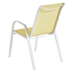 Stackable Yellow Sling Patio Chair With White Frame 12 Stackable Yellow Sling Patio Chair With White Frame -Family Home Furn Store stackable yellow sling patio chair with white frame 3
