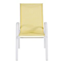 Stackable Yellow Sling Patio Chair With White Frame 13 Stackable Yellow Sling Patio Chair With White Frame -Family Home Furn Store stackable yellow sling patio chair with white frame 4