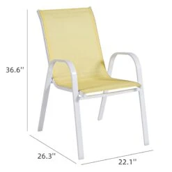 Stackable Yellow Sling Patio Chair With White Frame 14 Stackable Yellow Sling Patio Chair With White Frame -Family Home Furn Store stackable yellow sling patio chair with white frame 5