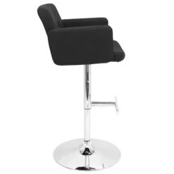 Stout Black Faux Leather Adjustable Barstool -Family Home Furn Store stout black faux leather adjustable barstool 2