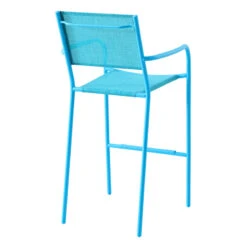 Sunny Club Blue Textilene Stackable Outdoor Barstool -Family Home Furn Store sunny club blue textilene stackable outdoor barstool 3