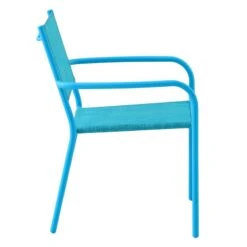 Sunny Club Blue Textilene Stackable Outdoor Chair -Family Home Furn Store sunny club blue textilene stackable outdoor chair 2