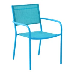 Sunny Club Blue Textilene Stackable Outdoor Chair