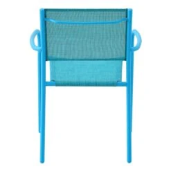 Sunny Club Blue Textilene Stackable Outdoor Chair -Family Home Furn Store sunny club blue textilene stackable outdoor chair 3