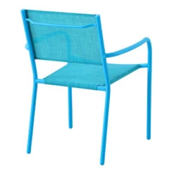 Sunny Club Blue Textilene Stackable Outdoor Chair -Family Home Furn Store sunny club blue textilene stackable outdoor chair 4