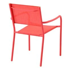 Sunny Club Coral Textilene Stackable Outdoor Chair -Family Home Furn Store sunny club coral textilene stackable outdoor chair 3