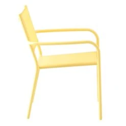 Sunny Club Light Yellow Textilene Stackable Outdoor Chair -Family Home Furn Store sunny club light yellow textilene stackable outdoor chair 2