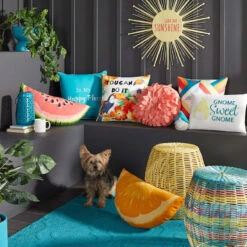 Sunny Club Multicolor Outdoor Wicker Ottoman, 16" -Family Home Furn Store sunny club multicolor outdoor wicker ottoman 16 2