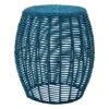 Sunny Club Outdoor Blue Wicker Ottoman, 16" -Family Home Furn Store sunny club outdoor blue wicker ottoman 16