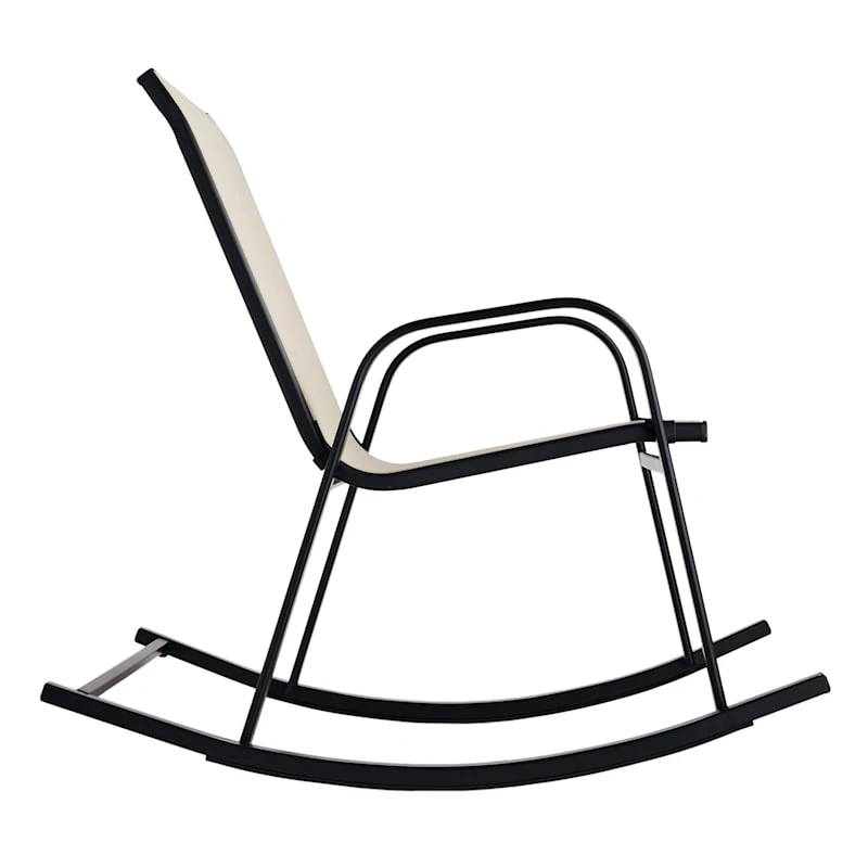 Tan Sling Patio Rocking Chair 6 Tan Sling Patio Rocking Chair - Image 4