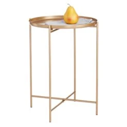 Tate Tray Side Table, Gold -Family Home Furn Store tate tray side table gold 2